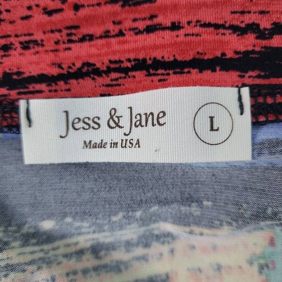 Jess & Jane Womens Large Abstract Tunic Top Button Details Wearable Art Colorful - Picture 5 of 8